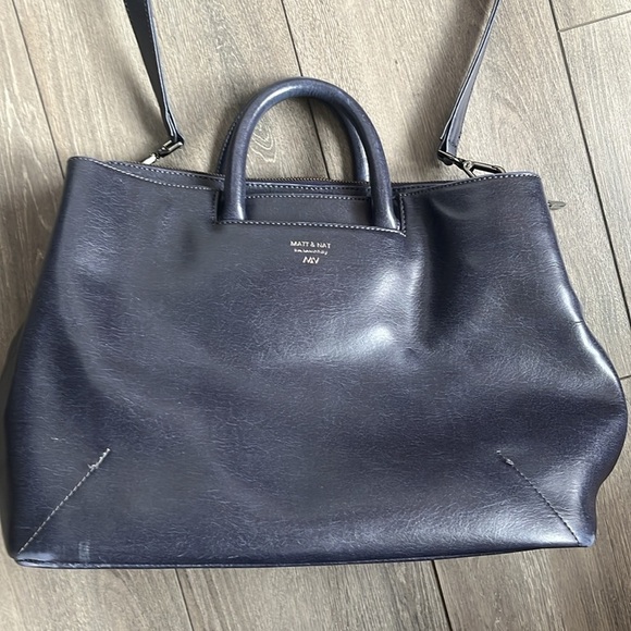 Matt & nat vintage satchel in navy with shoulder strap - Picture 2 of 15